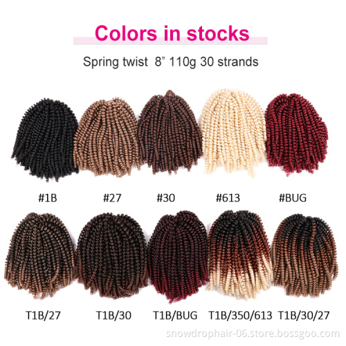 Spring Twist Hair Quality Wholesale Crochet Bulk Hair Braid Extension Synthetic Braiding Hair Bundles